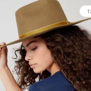 NEW Rare Wyeth velvet moss rancher hat wool structured